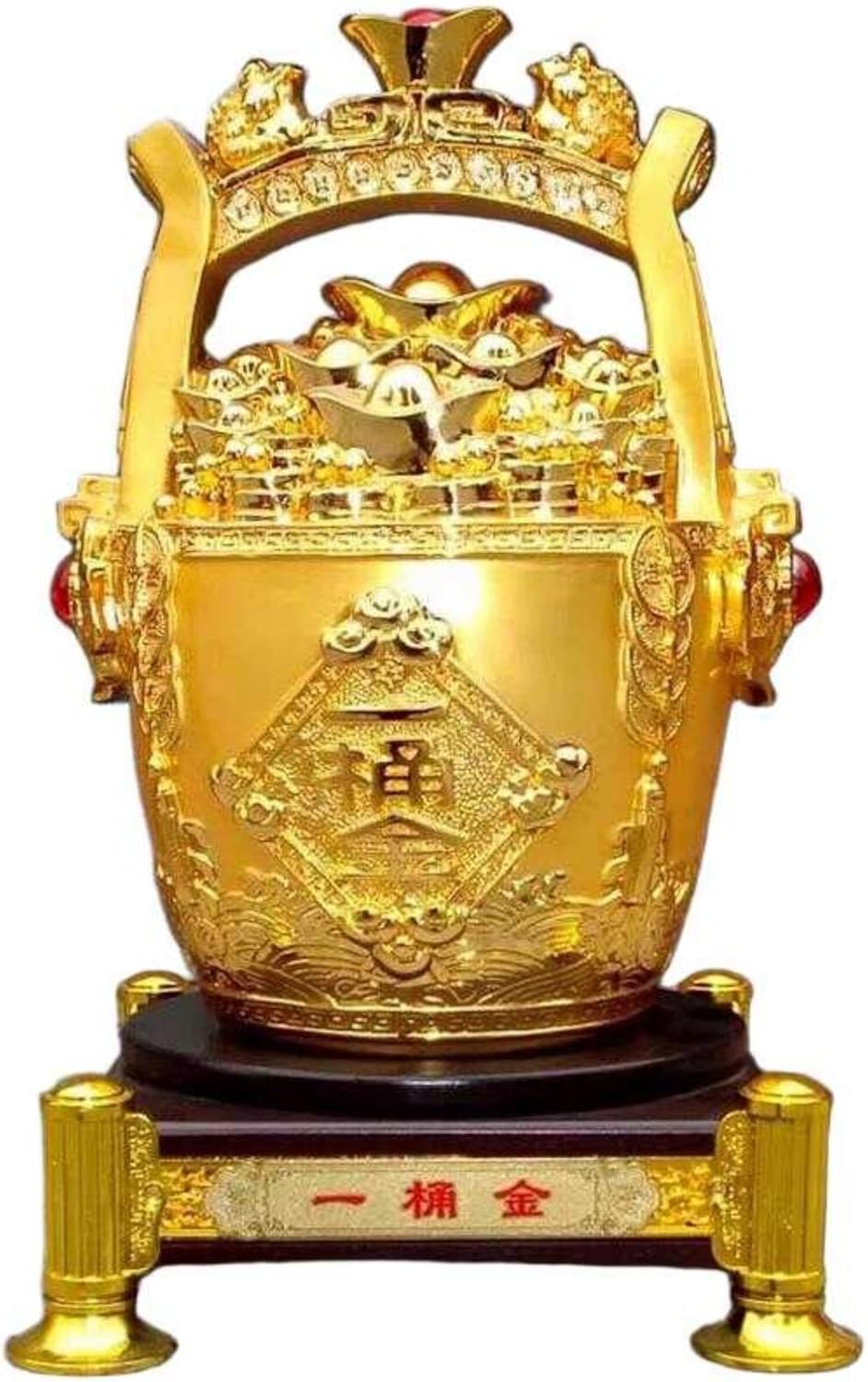 MOYEE 大号一桶金招财摆件 Crafts for Home Office TV Decoration 公司办公室开业礼品 Start Business Decorations 风水工艺品摆设 - 1333