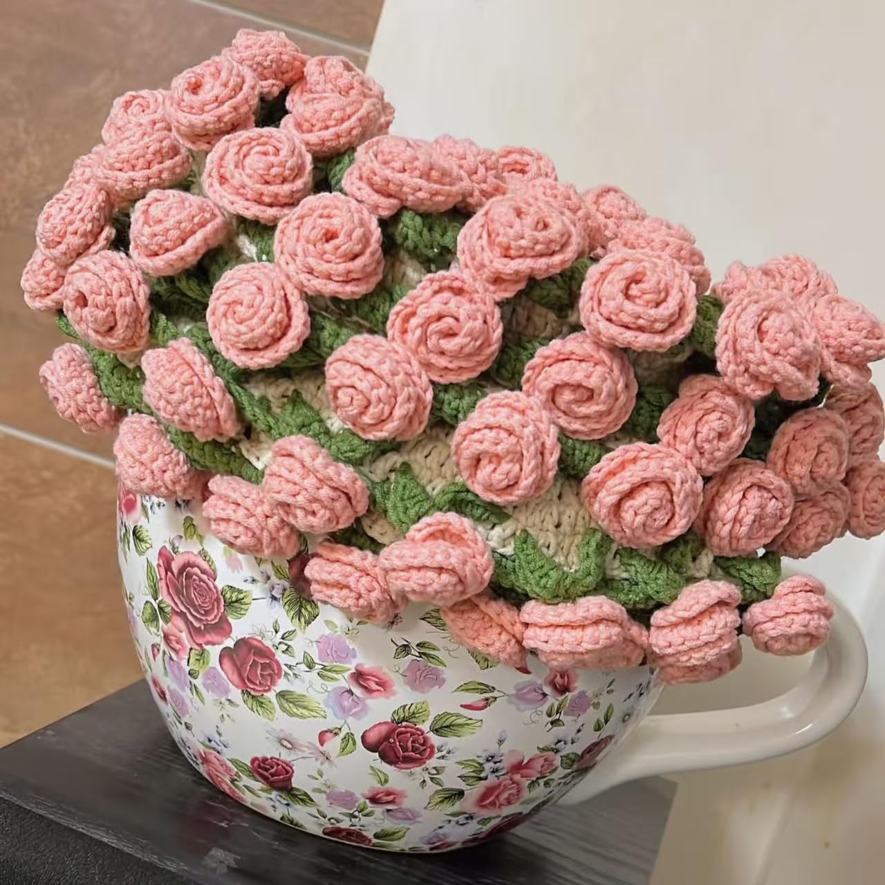 Amazon | ハンドメイド クロシェ フラワーブーケ ブランケット