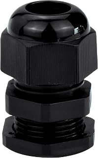 Conextlink 5pcs Waterproof IP68 Nylon Firewall Bushing Grommet Cable Gland Joint Adjustable Locknut Protectors for Power Cable Black 4 Gauge