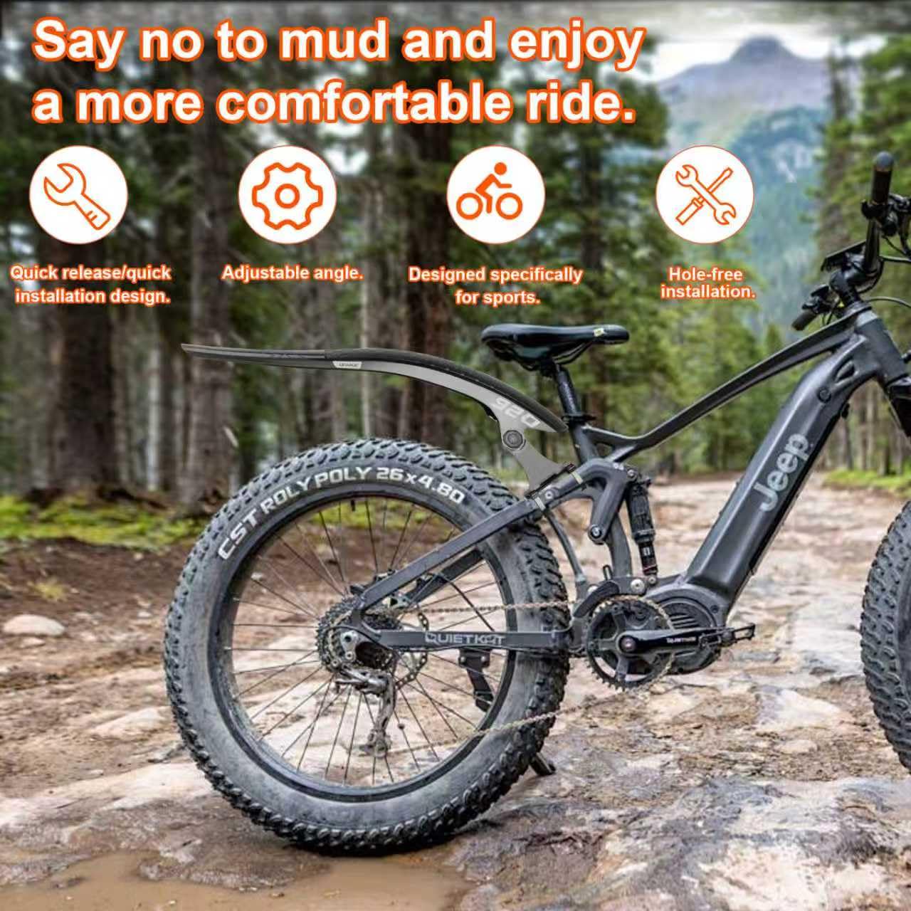 Mudhugger Parafango posteriore MK2 per mountain bike, 27,5 e 29, con sospensioni complete, fissaggi inclusi, parafango adatto per ciclismo, corsa, mountain bike e bici da strada ibride