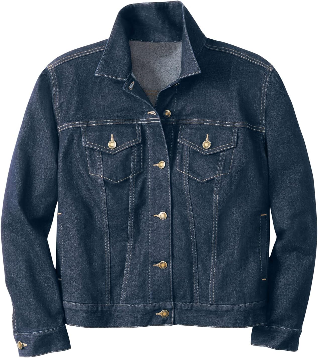 Woman Within Plus Size Stretch Denim Jacket Cropped Jean Jacket