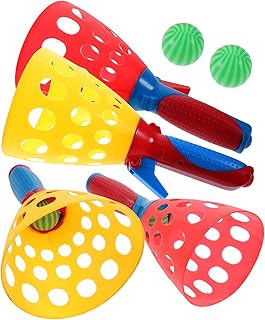 Toyvian 6 Conjuntos E Jogo De Captura De Quintal Para Crianças Jogo De Bola E Jogo Divertido Jogo De Lançador De Bola E Copos Jogo De Pegar Bola No Copo Clique E Jogue Brinquedo