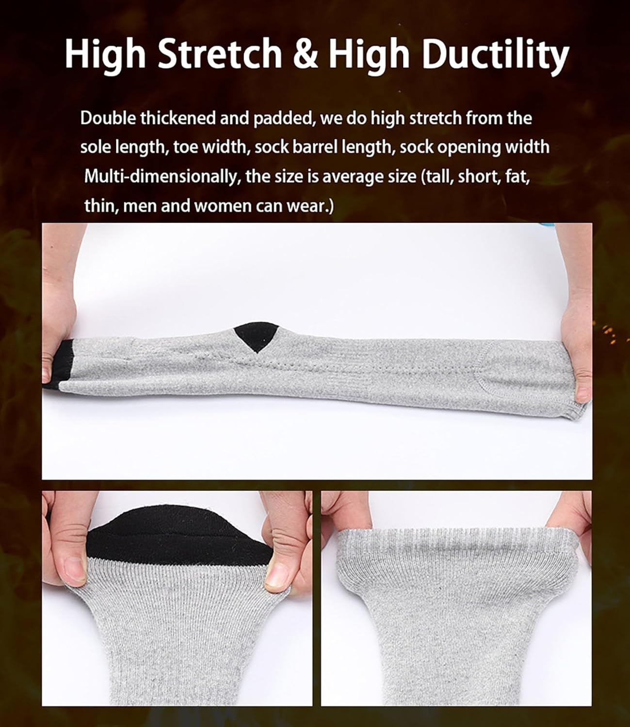 Heated Socks Men's Athletic Socks, Rechargeable Battery Heated Socks with 3 Adjustable, Washable Unisex Foot Warmers for warmer Outoor Sporting Hunting Skiing Camping Foot Warmers ( Size : 4000mah , C