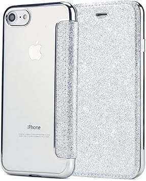 Amazon Co Jp Iphone7 ケース 薄型 薄い 手帳型ケース 手帳タイプ マグネットなし Iphone7スマホケース Ackaban 可愛い おしゃれ キラキラ シンプル 軽量 軽い アイフォン7 スマホカバー かわいい 手帳型カバー 使いやすい ソフト クリアケース カード収納 スタンド機能
