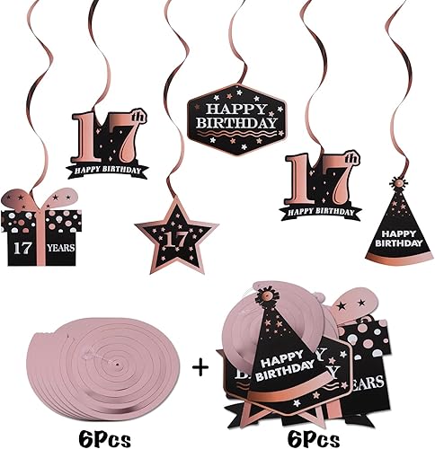 Miniatura 93 de LINGTEER Happy 65th Birthday Decorations Set - 12Pcs Black & Gold Swirls Streamer,Happy Birthday Bunting Banner,Cheers to 65 Years Old Bday Party