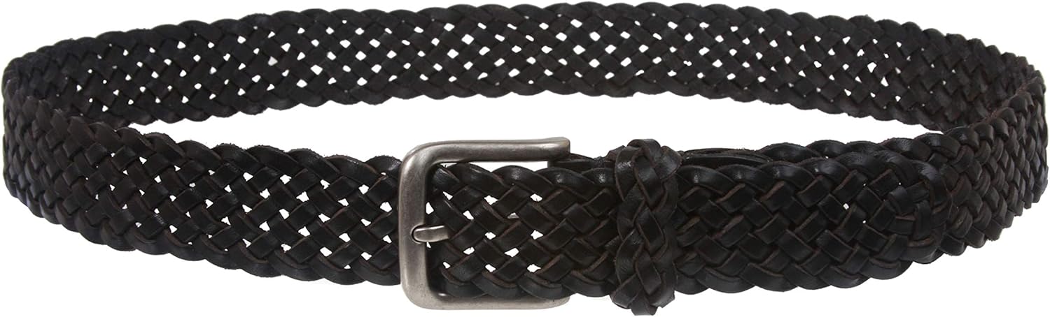 Women's 1 3/8" Braided Woven Solid Leather Belt - Image 3