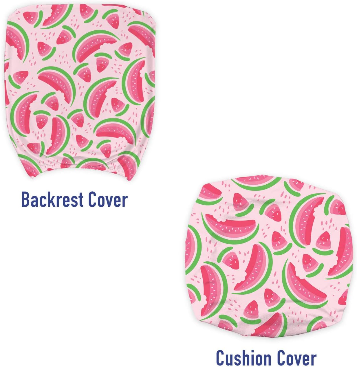 Lunarable Watermelon Office Chair Slipcover, Summer Fresh and Cool Melon Fruit Slices, Protective Stretch Decorative Fabric Cover, Standard Size, Pink Shamrock