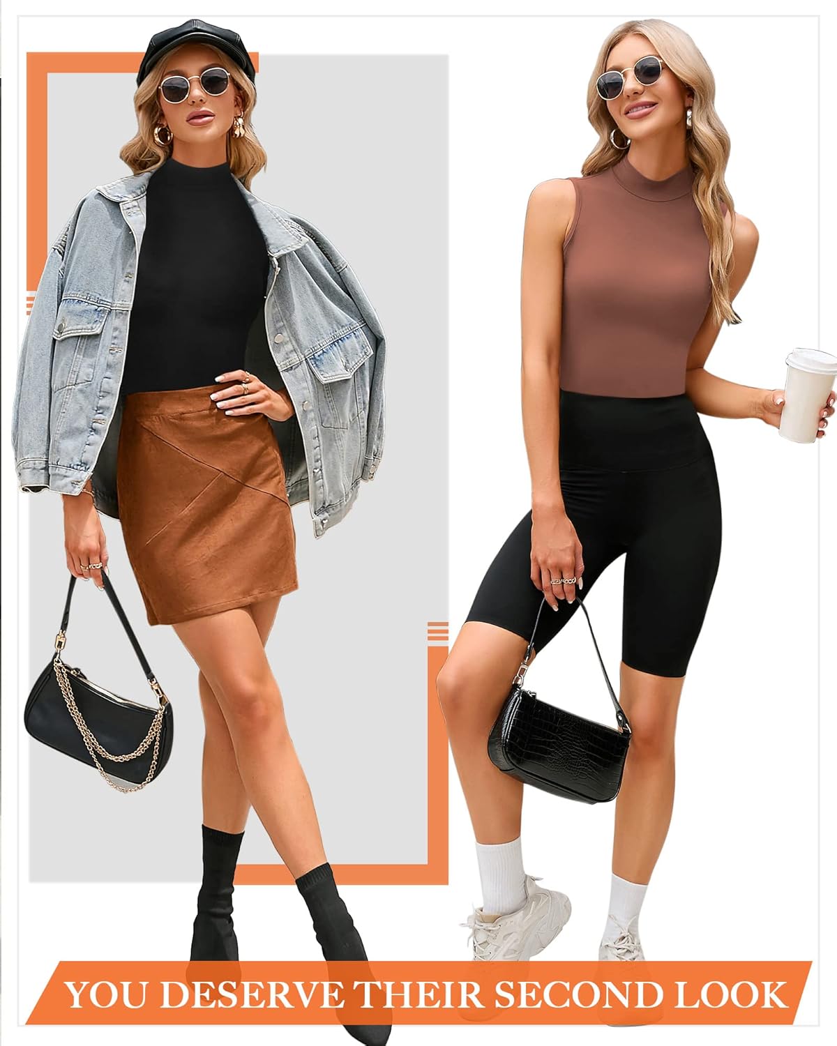 CLOZOZ Turtle Neck Tank Tops for Women Sleeveless Mock Neck Turtlenecks Slim Fitted Tops - Image 4