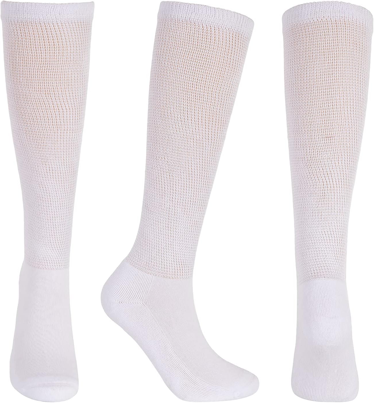 Diabetic Socks for Men & Women, No-Binding Knee High Socks 4 Pairs - Image 4