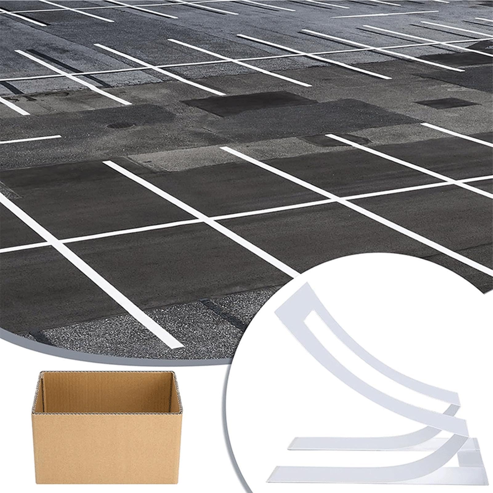 Wiederverwendbare Parkplatzlinien-Schablone |Faltbare Silikonschablone eliminiert unordentliche Farbe |für die Markierung von Garageneinfahrten und Gehwegen |2er-Pack mit