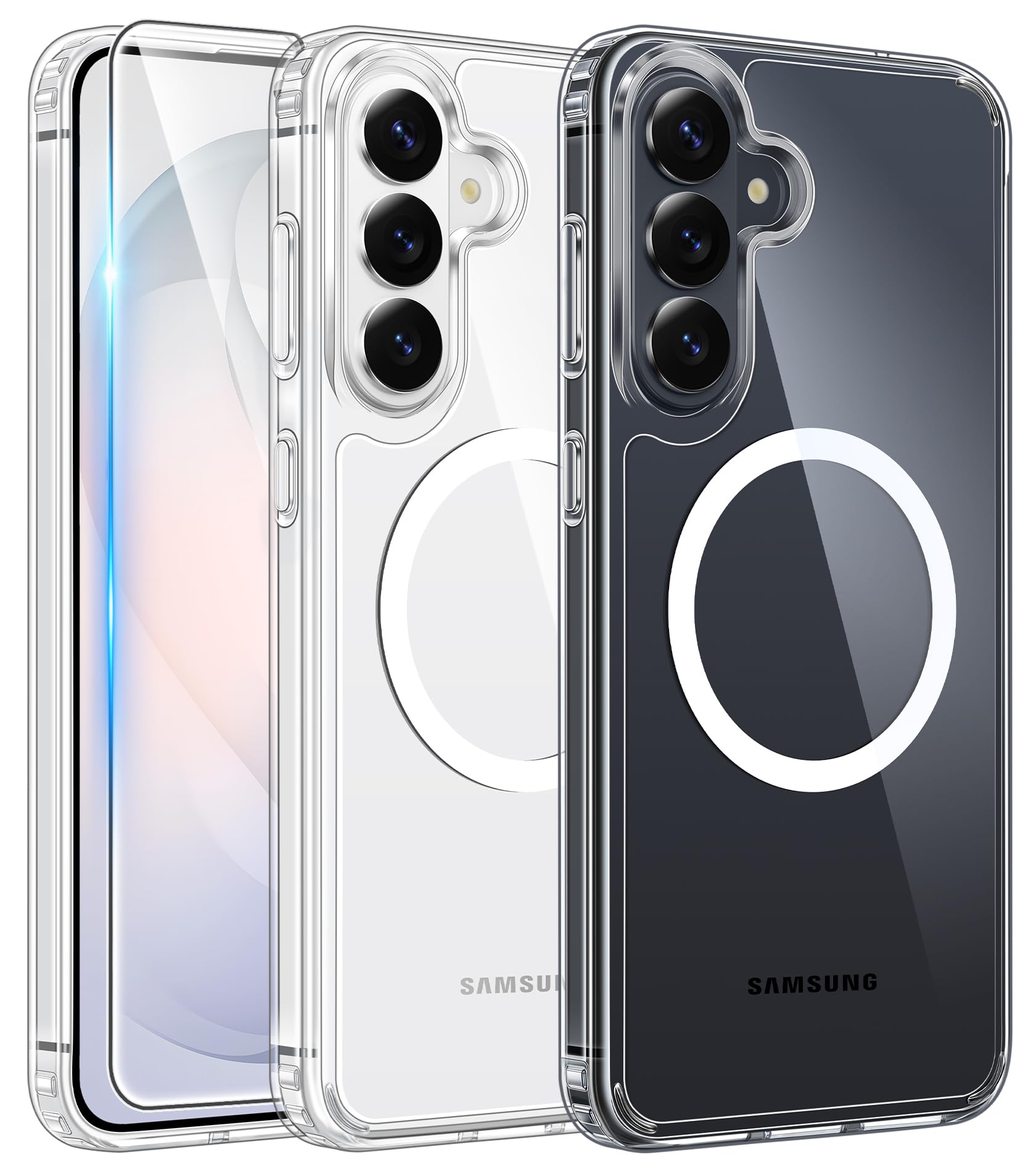 Photo 1 of FNTCASE for Samsung Galaxy S26 Case: Clear Anti Yellowing Magnetic Military Grade Drop Protection Cell Phone Cover Compatible with Magsafe - Rugged Shockproof Protective Bumper Transparent Phonecase