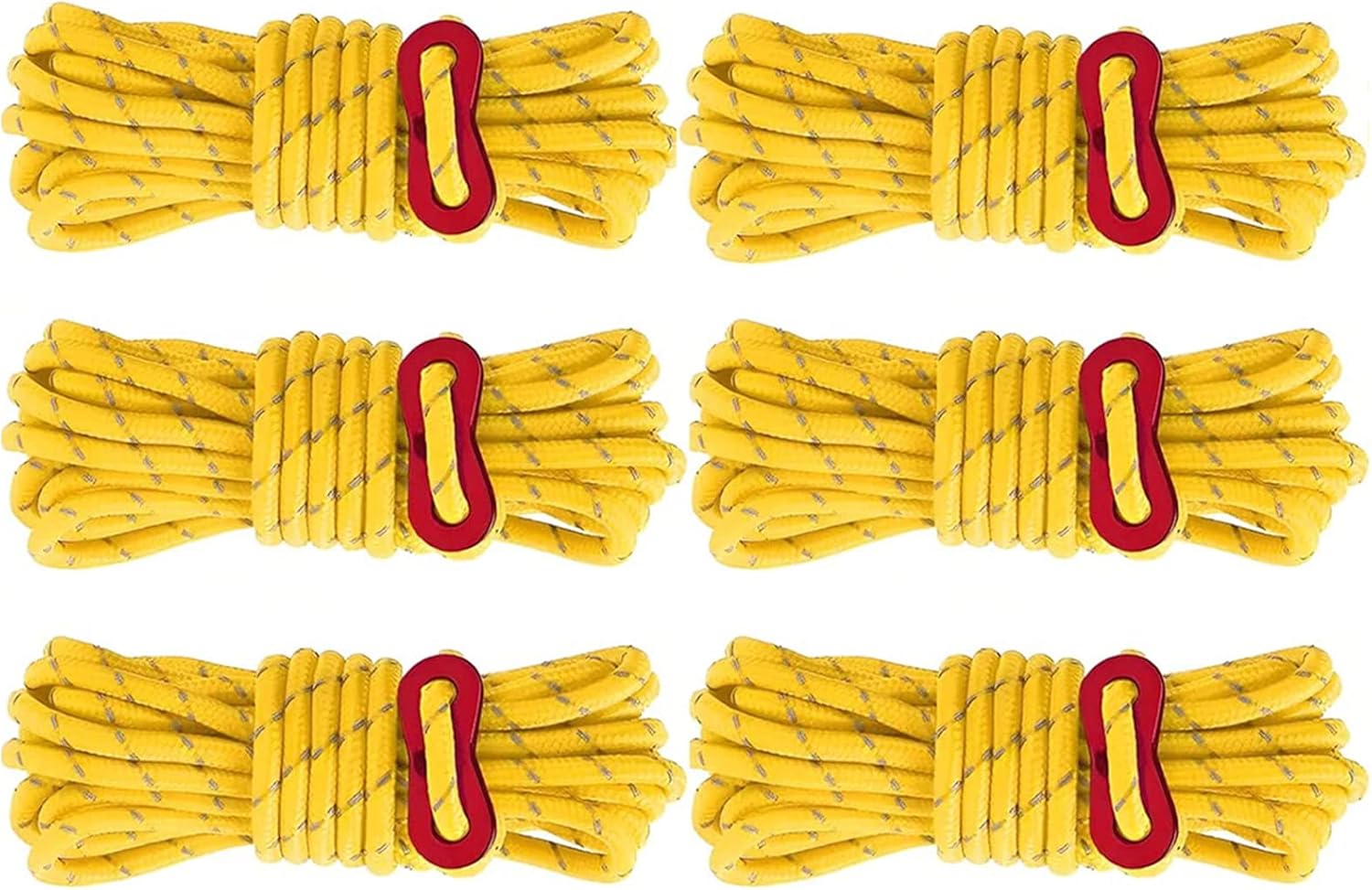LEOCFY 6 Pack 4mm Outdoor Guy Lines Tent Cords Reflective