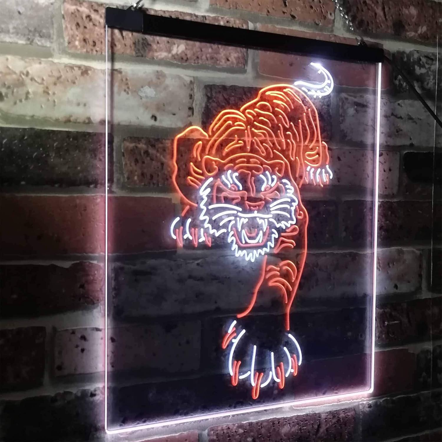 ADVPRO Tigers Man Cave Sport Dual Color LED Neon Sign White & Orange 16" x 24" st6s46-i3195-wo