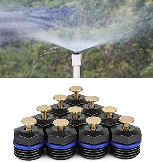 La Farah 10pcs Atomizing Sprinkler Nozzle,1/2 inch Garden Misting Emitters Adjustable 360 Degree Agricultural Lawn Watering Universal Nozzle Irrigation Micro Spray Heads