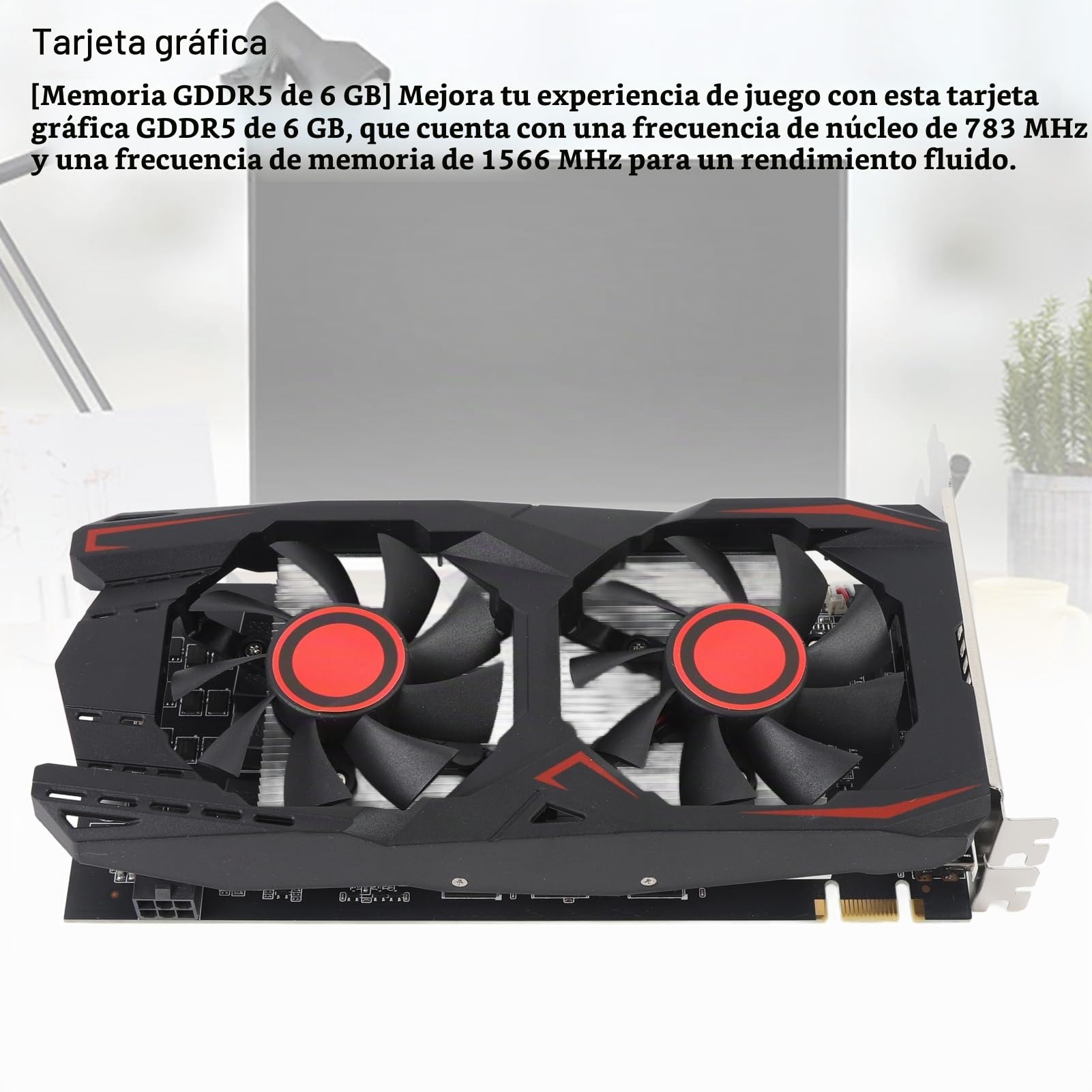 Tarjeta Gráfica 550TI 6GB GDDR5, 192 - bit, HDMI VGA DVI, Tarjeta de Gráficos de Video de PC de Computadora, PCI Express 2.0 con Ventilador de Enfriamiento Silencioso