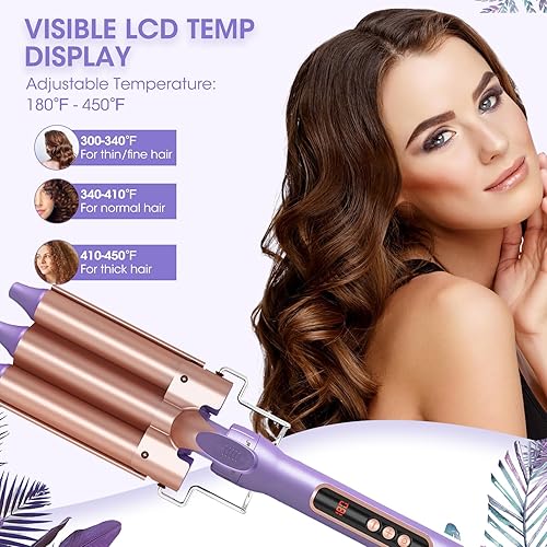 Miniatura 5 de Rizador de varita, juego de varita rizadora 5 en 1, juego de rizador de calor instantáneo, rizador de pelo con 5 barriles de cerámica