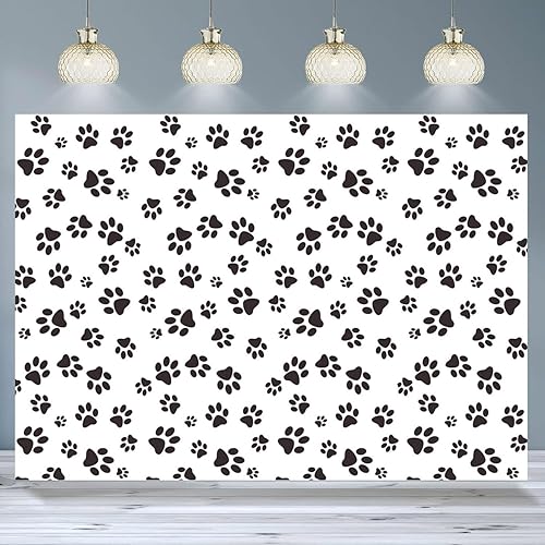 Miniatura 7 de Dibujos animados con temática de pata de cachorro, fondo de fotografía para niños, niños, fiesta de cumpleaños, fondo de foto, baby shower,