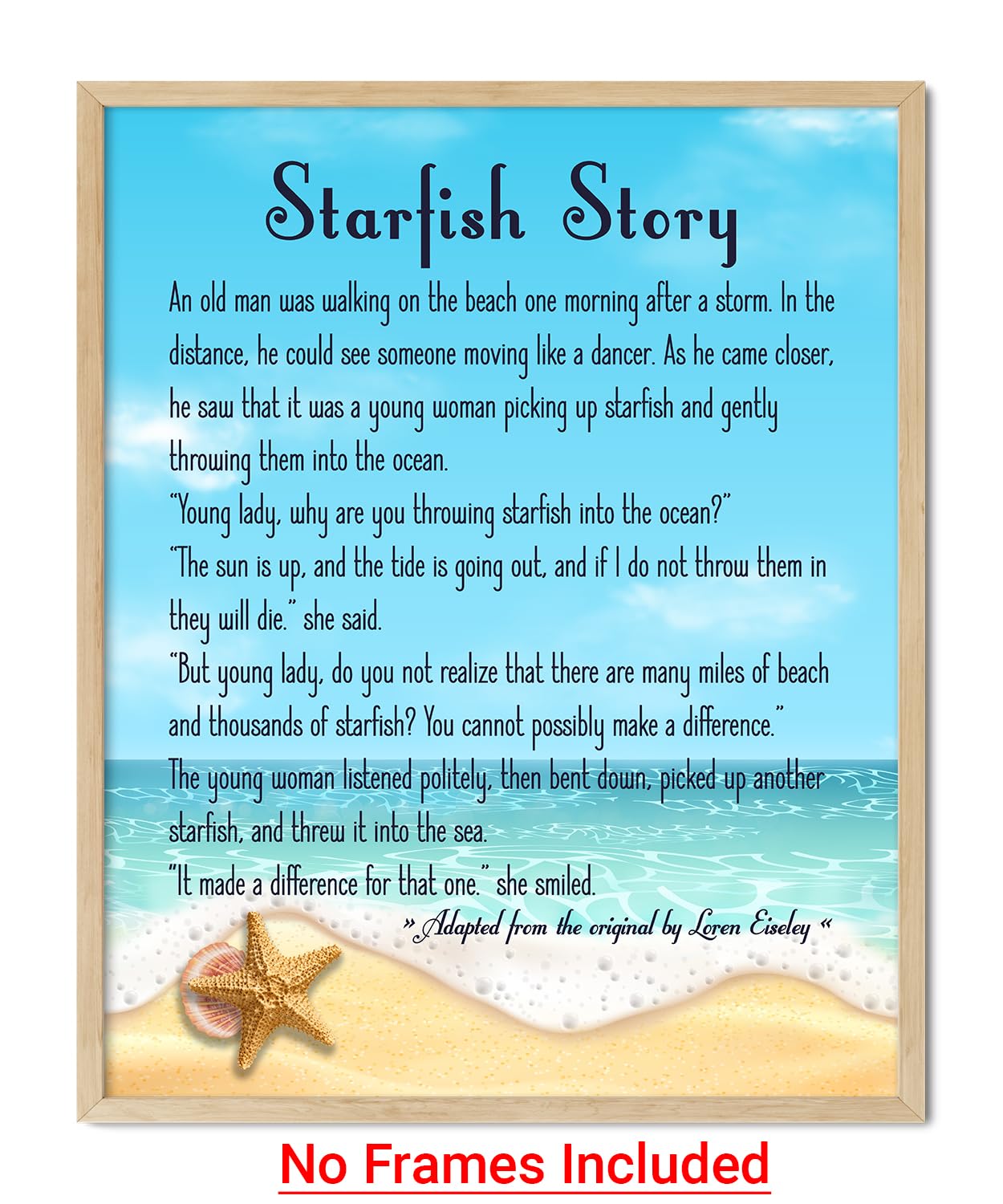 The Starfish Story Poster 11x14 the-starfish-story-poster-11x14-unframed-the-star-thrower-wall-art-inspirational-beach-wall-art-nautical-poem-print-inspirational-quote-sea-ocean-watercolor-home-office-wall-decor-amazon-sg-home
