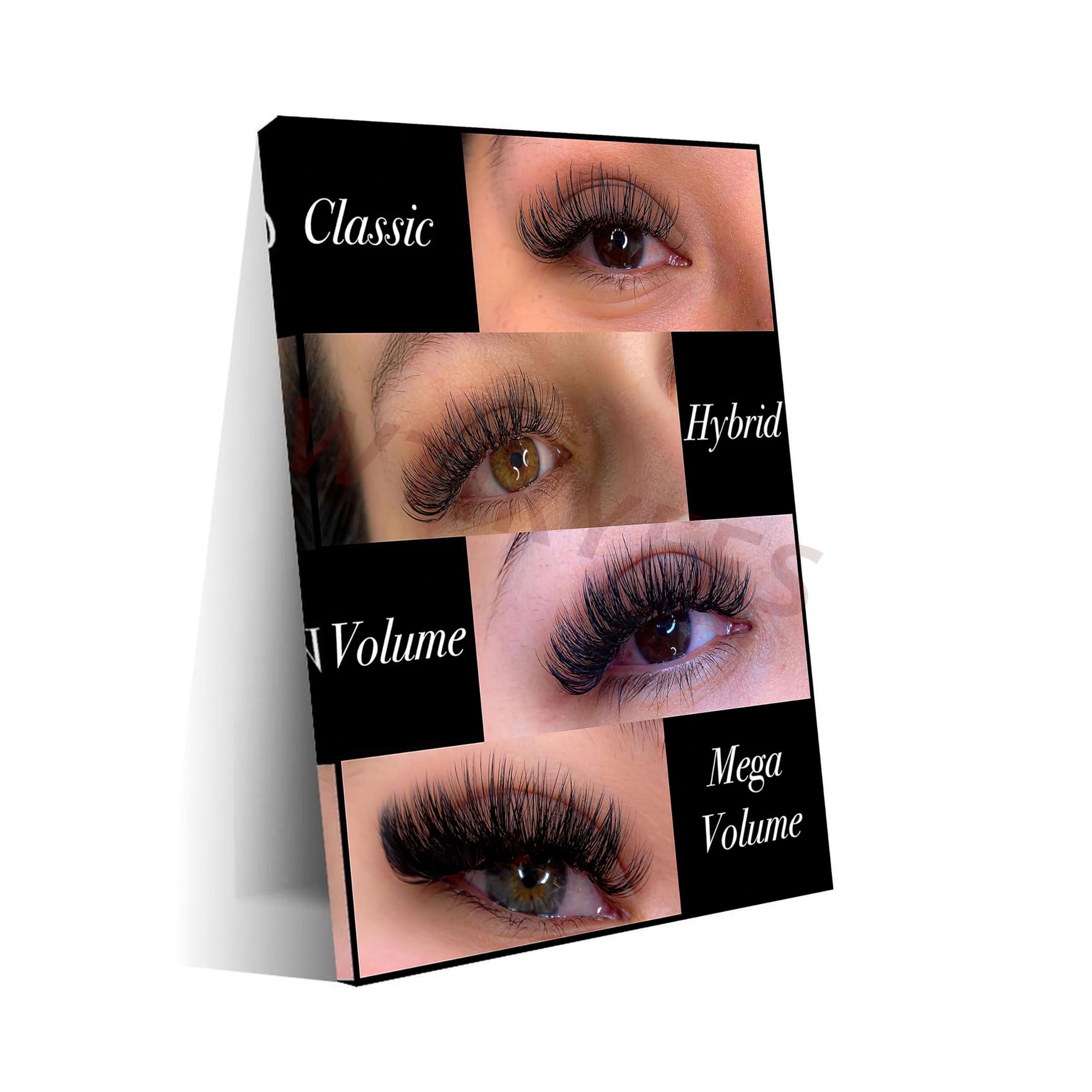 MYRRHE Beauty Shop Poster Eyelashes Wall Decor Eyelash Extension Type Canvas Painting Poster Canvas Painting Wall Art Poster for Bedroom Living Room Decor 16x24inch(40x60cm) Frame-style