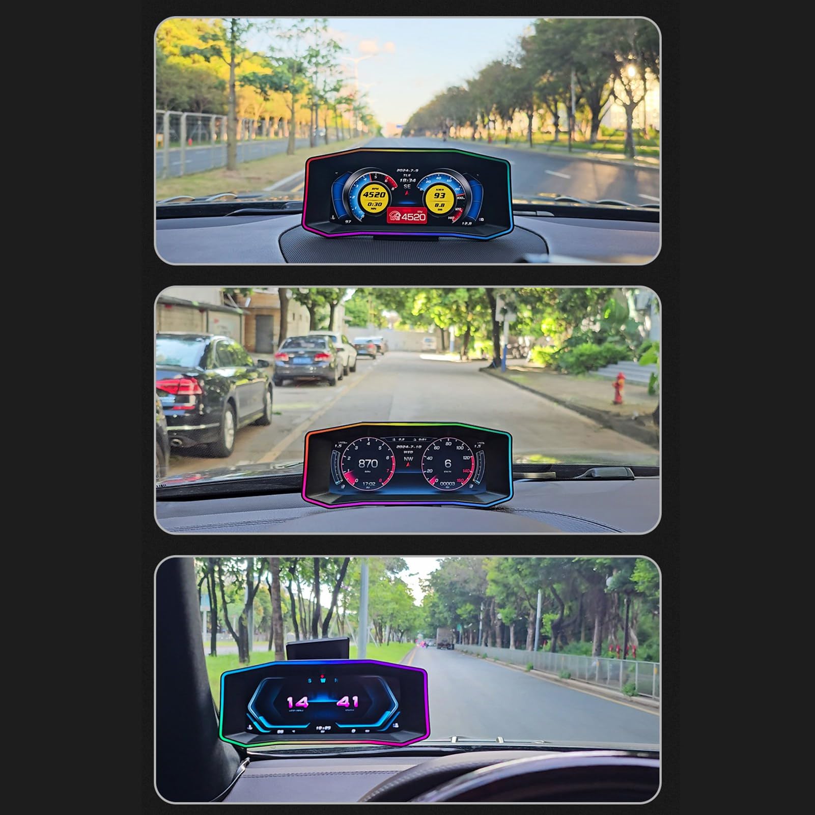 Dpofirs Pantalla HUD para Automóvil, Visualizador Heads Up Display, 12V,