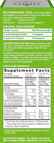 Vista 10 de Zarbee's Jarabe para la tos de miel para niños + moco durante el día para niños de 2 años + miel oscura, hoja de hiedra, zinc y saúco, #1