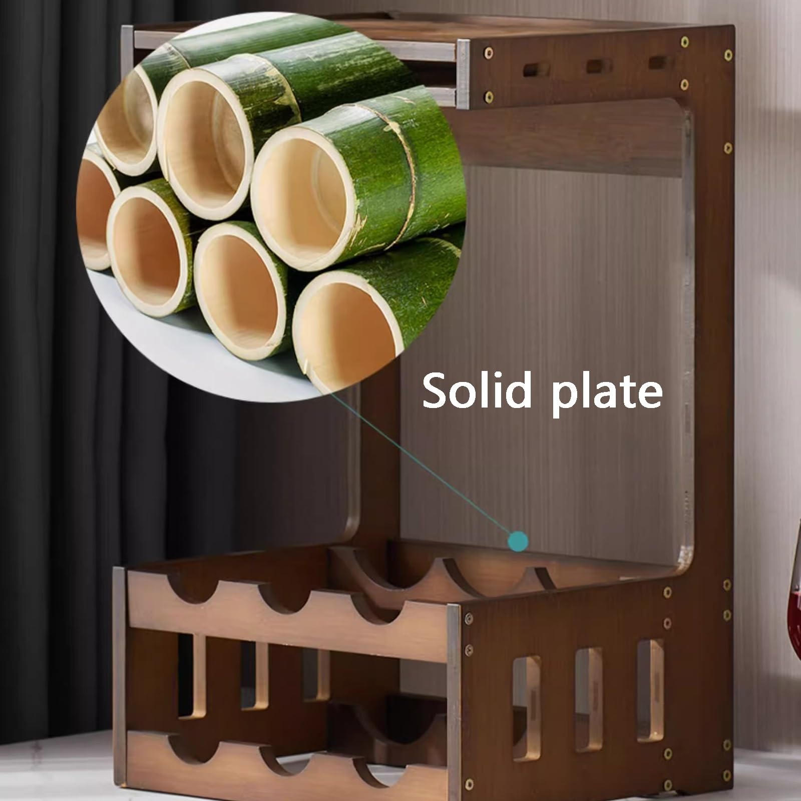 Porte-bouteilles mural en bois robuste de style pastoral, facile à installer, décoration d'intérieur pour cuisine, bar, salle à manger – Solution de stockage de vin rustique