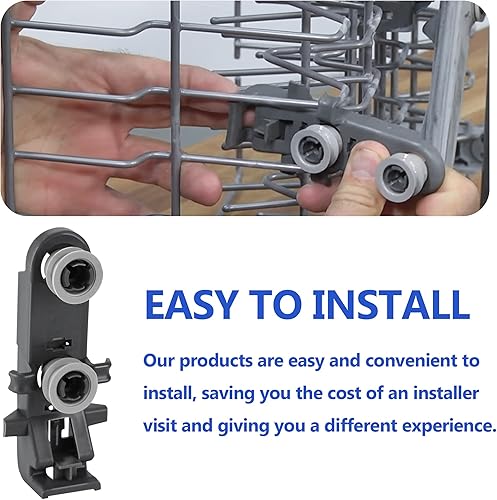 Miniatura 5 de W1035401 - Rueda de rodillo para lavavajillas Ken-more Whirl-pool Kitchen-Aid reemplaza W10195336 W10410552 W10434691 WPW10350401VP 2 paquetes