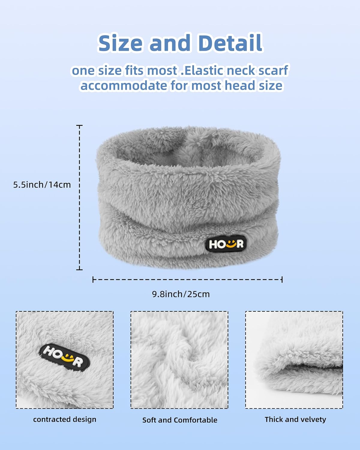 Polar Fleece Kids Neck Warmer Infinity Scarf Winter Neck Gaiters For Boys Girls Face Cover Ski Mask - Image 2