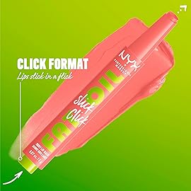 NYX Professional Makeup Fat Oil Slick Click, Lightweight, Buildable Pigmented Vegan Lip Balm - Story or Post (Peach)
