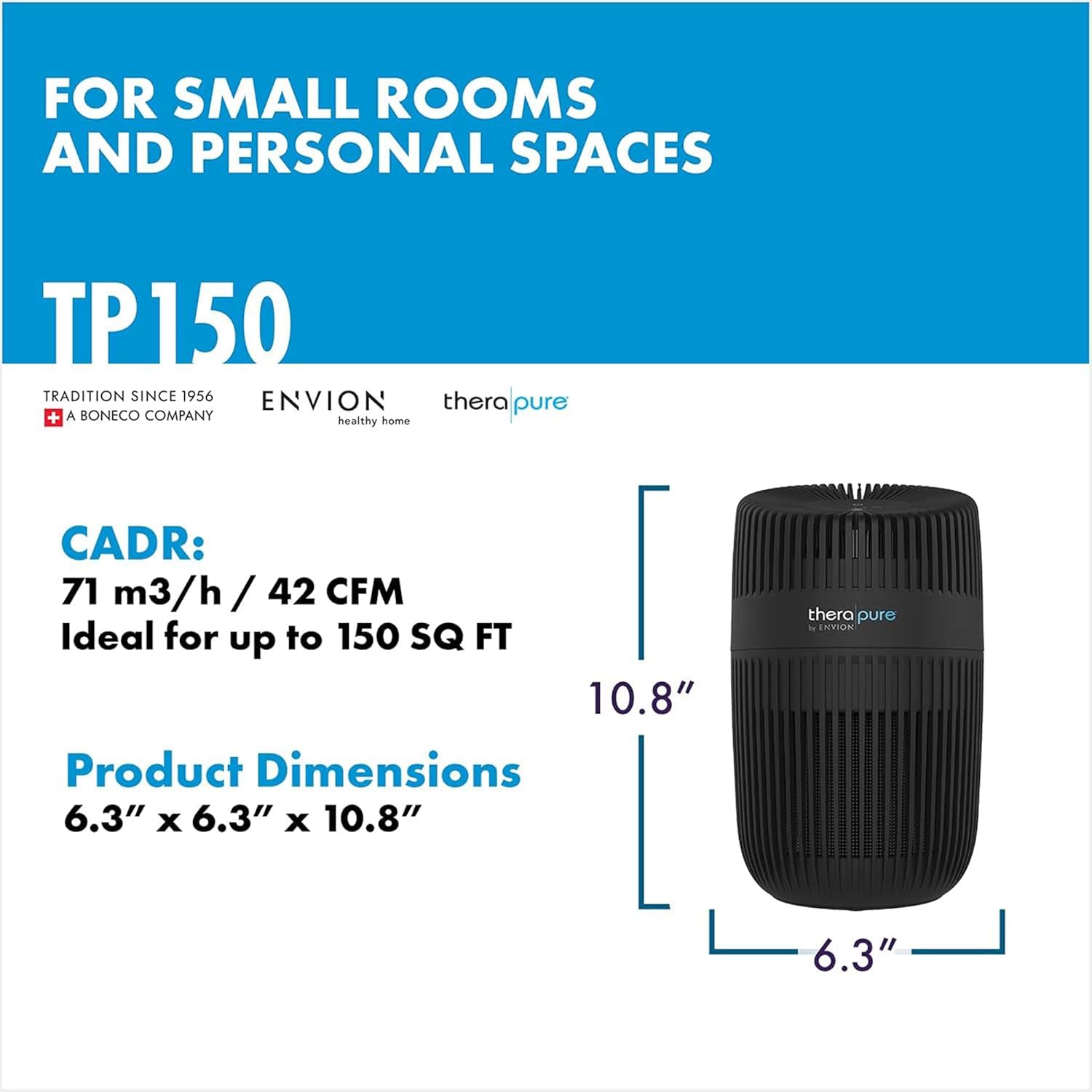 Therapure TP150 product dimensions