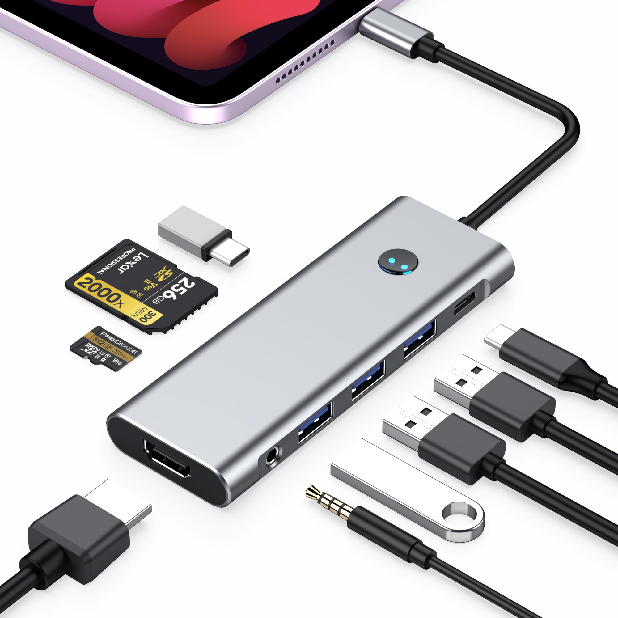 Amazon.com: USB C HUB for iPad Pro Adapter 4K 60Hz HDMI, 100W PD