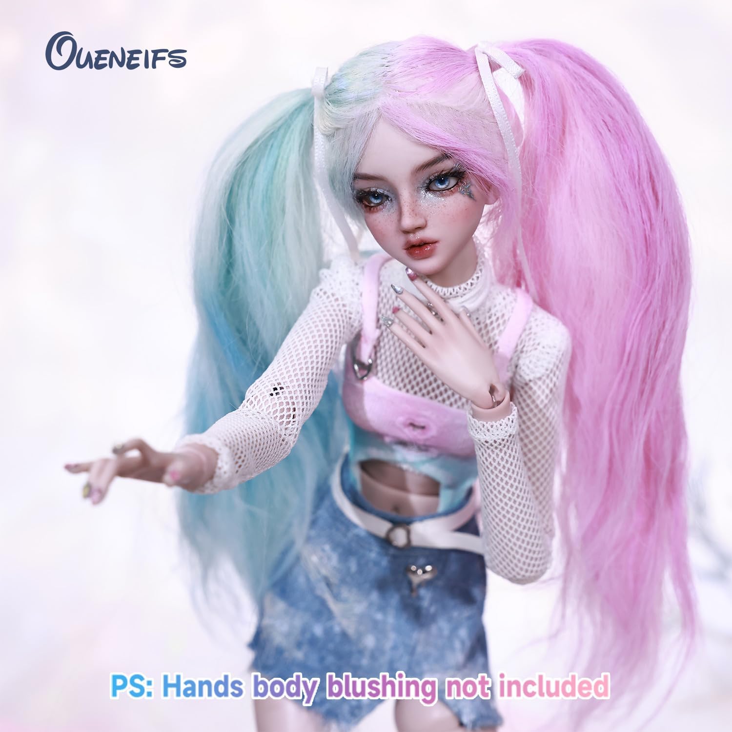 Oueneifs UNA 1/4 BJD Doll Fashion Lady Attractive Candy Color Style Ball Jointed Doll Resin Toy for 15+ Year Old