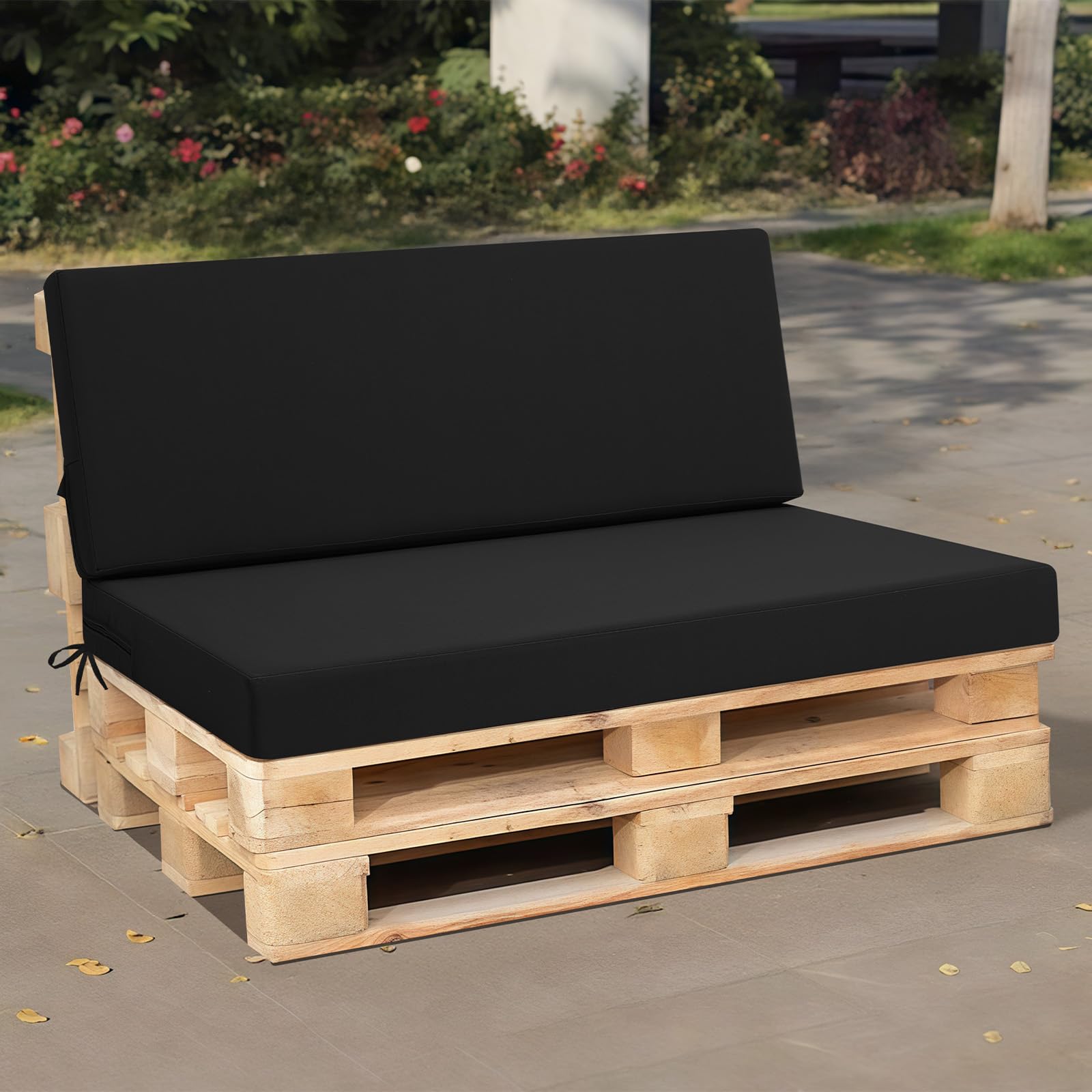 Set di 2 cuscini per pallet da esterni, per mobili da terrazza, cuscini, cuscini e imbottiture, impermeabili e non sbiadiscono, di ricambio per divani pallet, per pallet, cortile, giardino,