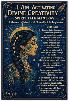 AUHUE I Am Activating Divine Creativity - Spirit Talk Mantras to Unblock Canvas Poster Paintings for Wall Art Decoration Living Room Office Unframe 16x24inch