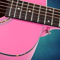 Vista 4 de ¡Hola! Guitarras acústicas dreadnought de lujo, Rosado