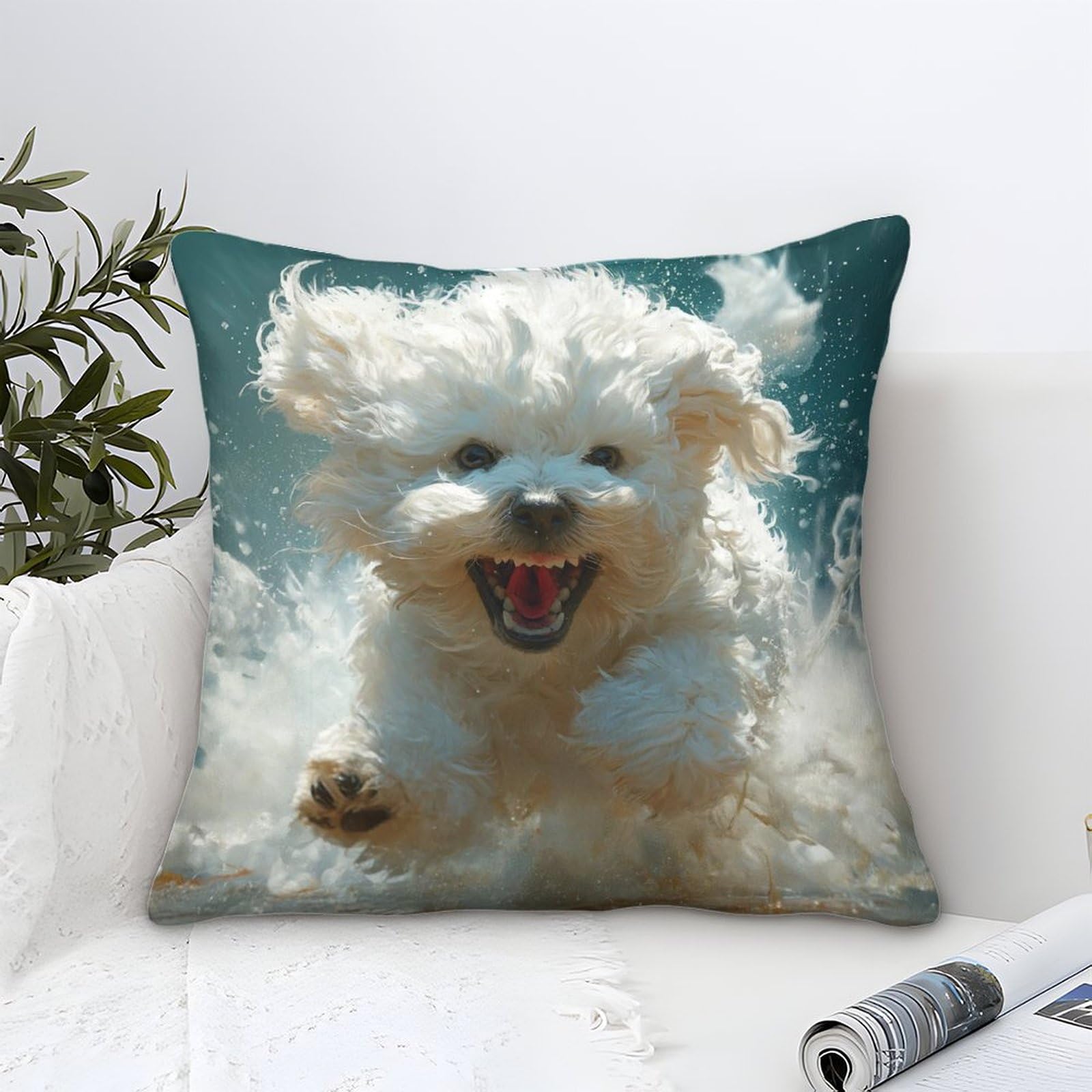Dlonirpex Style-8 Shih Tzu 3D Printed Pillow Covers Pillow Case Cushion Garden Cushion Super Soft Pack Of 1 For Patio,Couch, Tent, Balcony And Sofa 50X50cm
