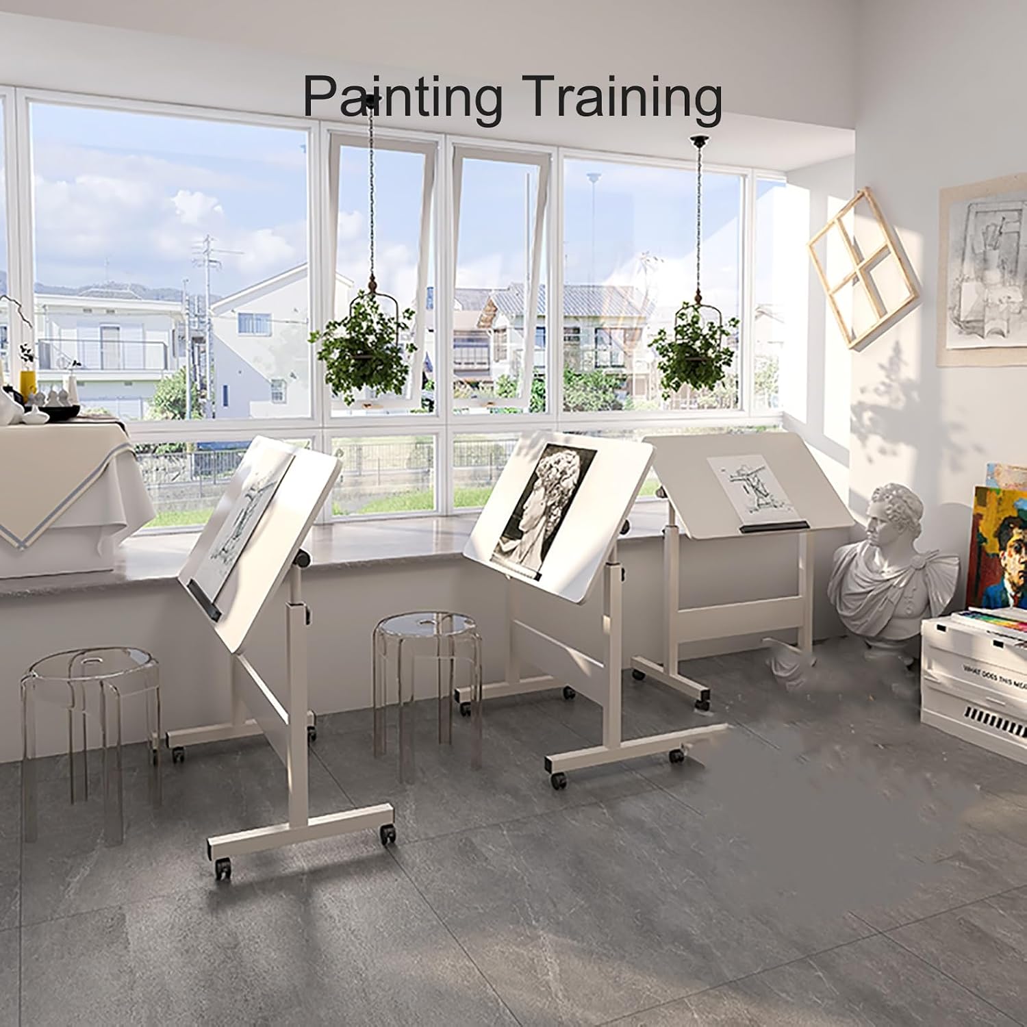 Folding Drawing Table, Height Adjustable Drafting Desk, Art Desk Reading Games and Paint for Home Office Couch Sofa Table (Size : 23.6in/60cm)