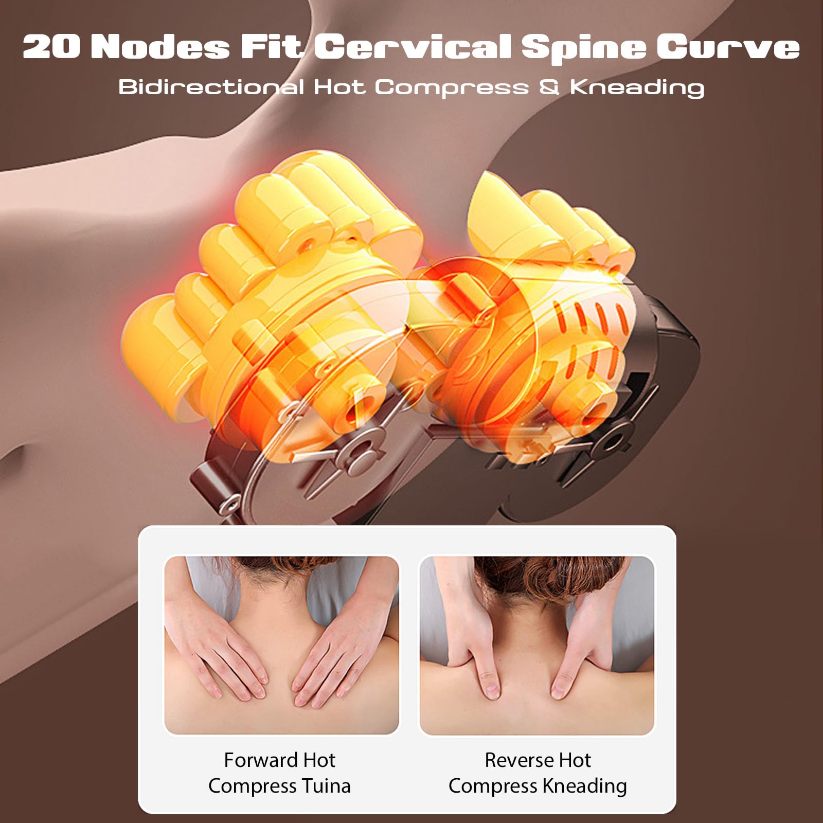 Massagematte Ganzkörpermassage mit Wärmefunktion und 10 Vibrationsmotoren, Verstellbarer Lendenairbag Akupressurmatte, Abnehmbarer Massageauflage für Nacken Rücken, für Massagestuhl, Massageliege