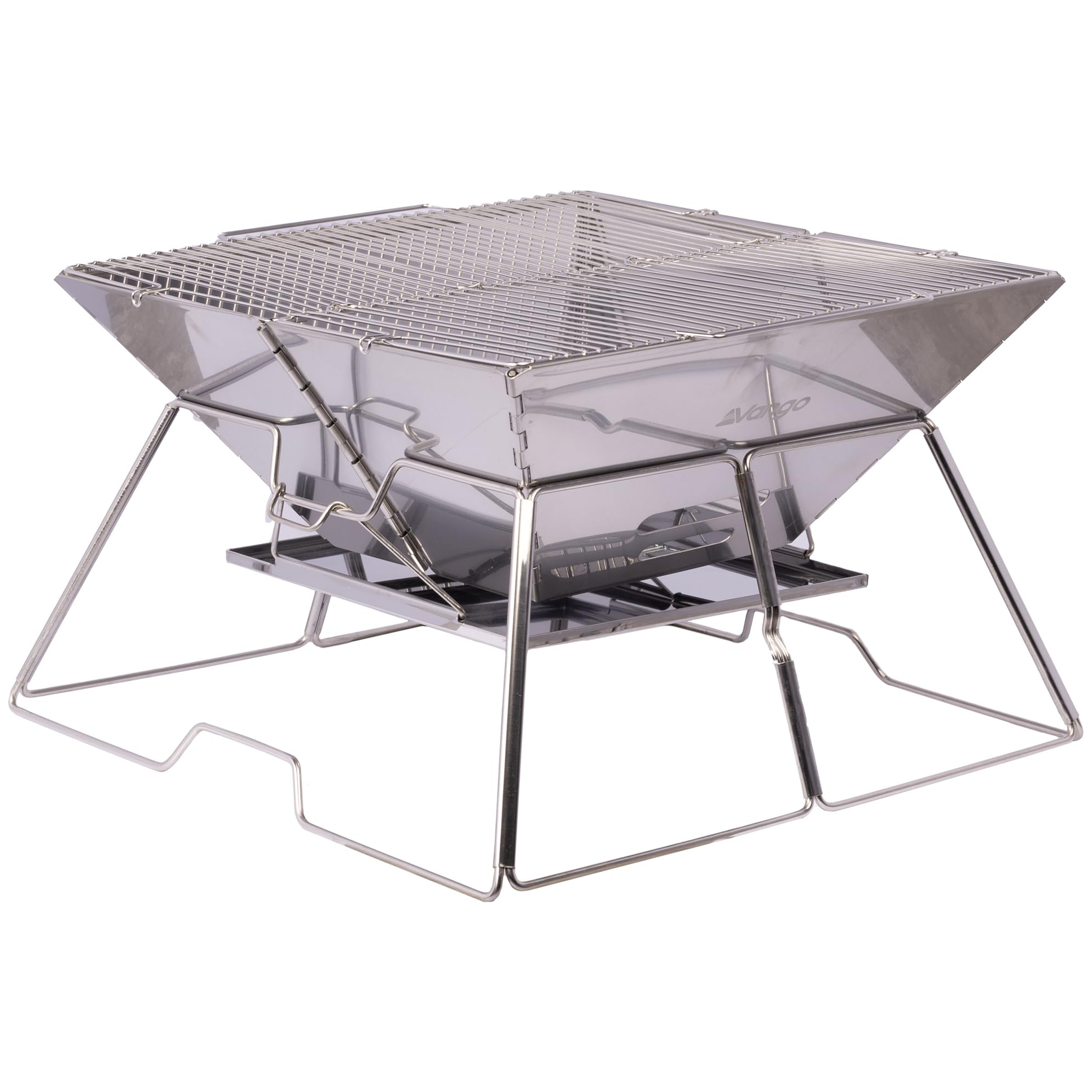 Vango Ranger BBQ Portable Collapsible Campfire Pit Camping Grill Stainless Steel Barbecue for Camping, Picnic, Garden, Beach with Carry Bag