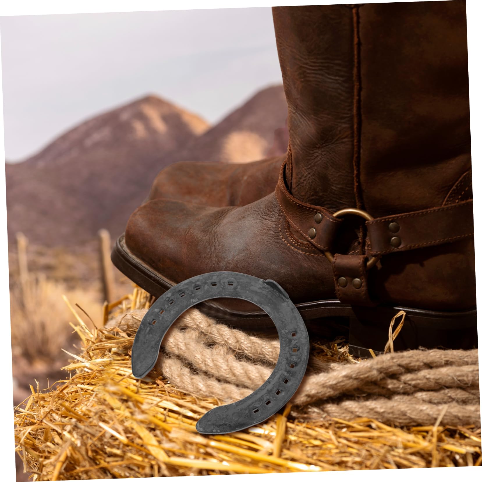 TOYANDONA Herraduras de Hierro Negras para Casco de Caballo, 4 Piezas | Decoración de Pared y Recuerdo de Fiesta, Uso Ecuestre para Montar, Ajuste Sencillo y Resistente al Desgaste