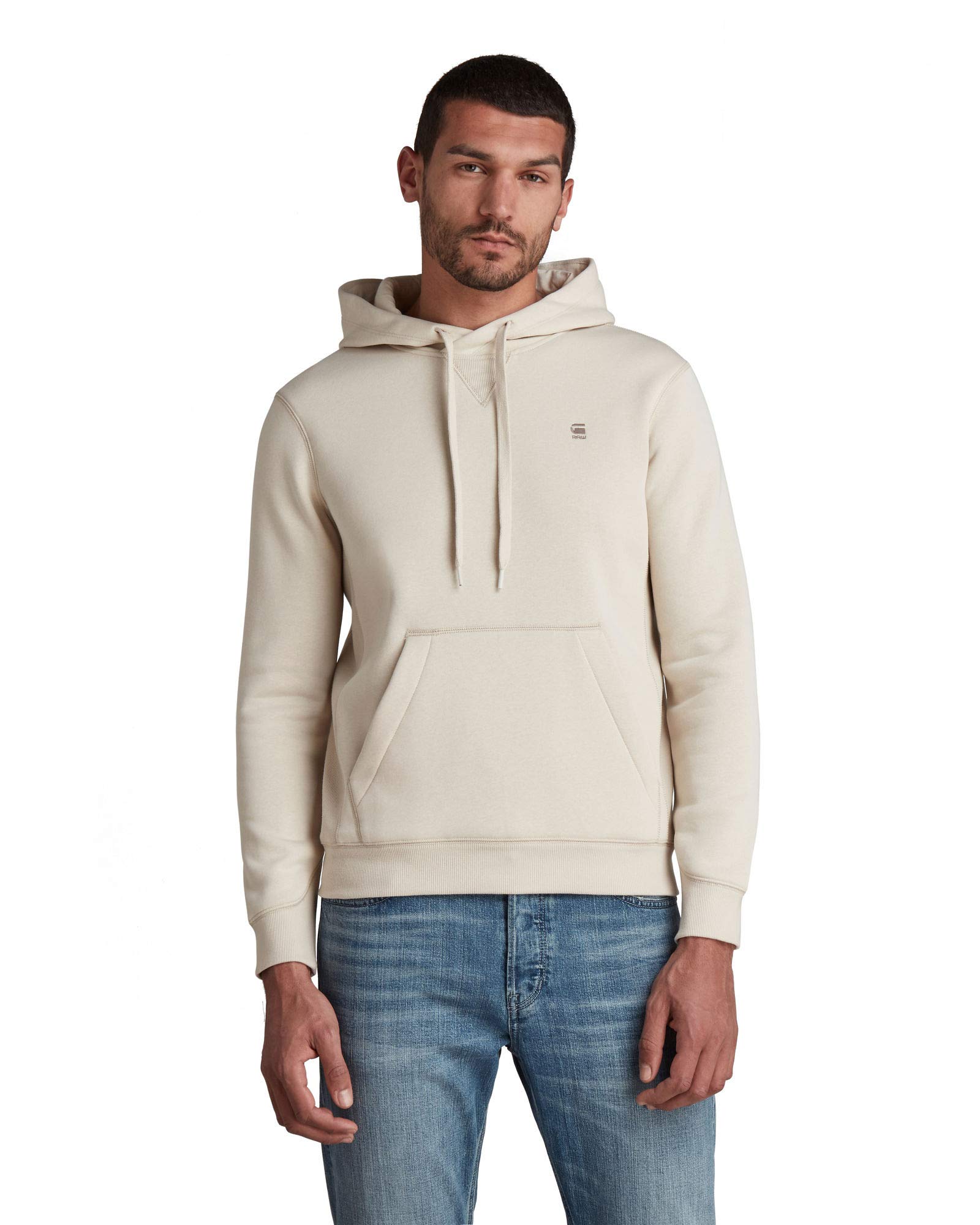 G-Star Men's Beige (Whitebait D16121-C235-1603) Premium Core Hooded Sweater, L