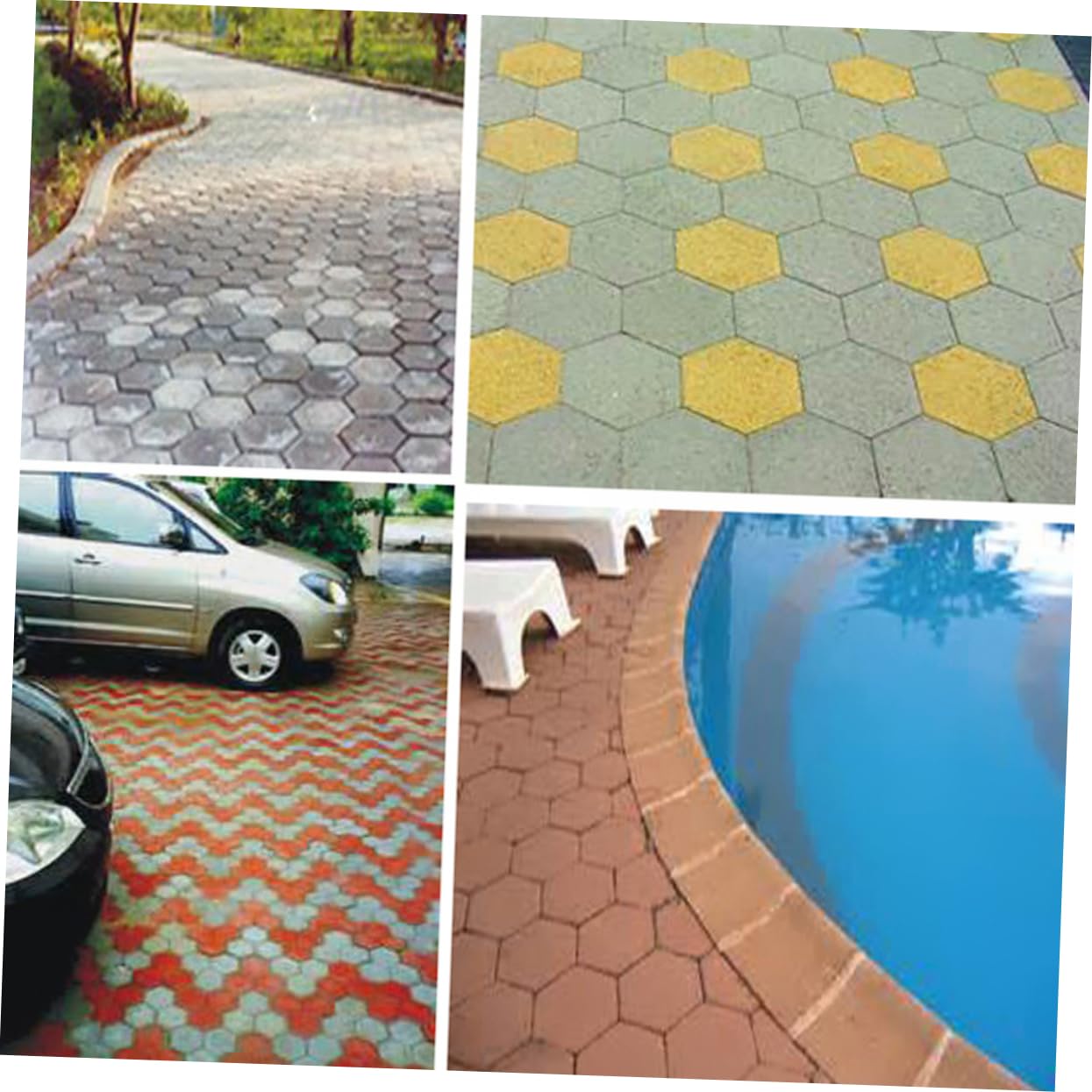 BESPORTBLE 2pcs Path Maker Mold Garden Molding Pathmate Stone Moldings Floor Molding Walk Maker Molds Pathway Mold Walk Maker Forms Paver Brick Concrete Path Form Hexagon Walker