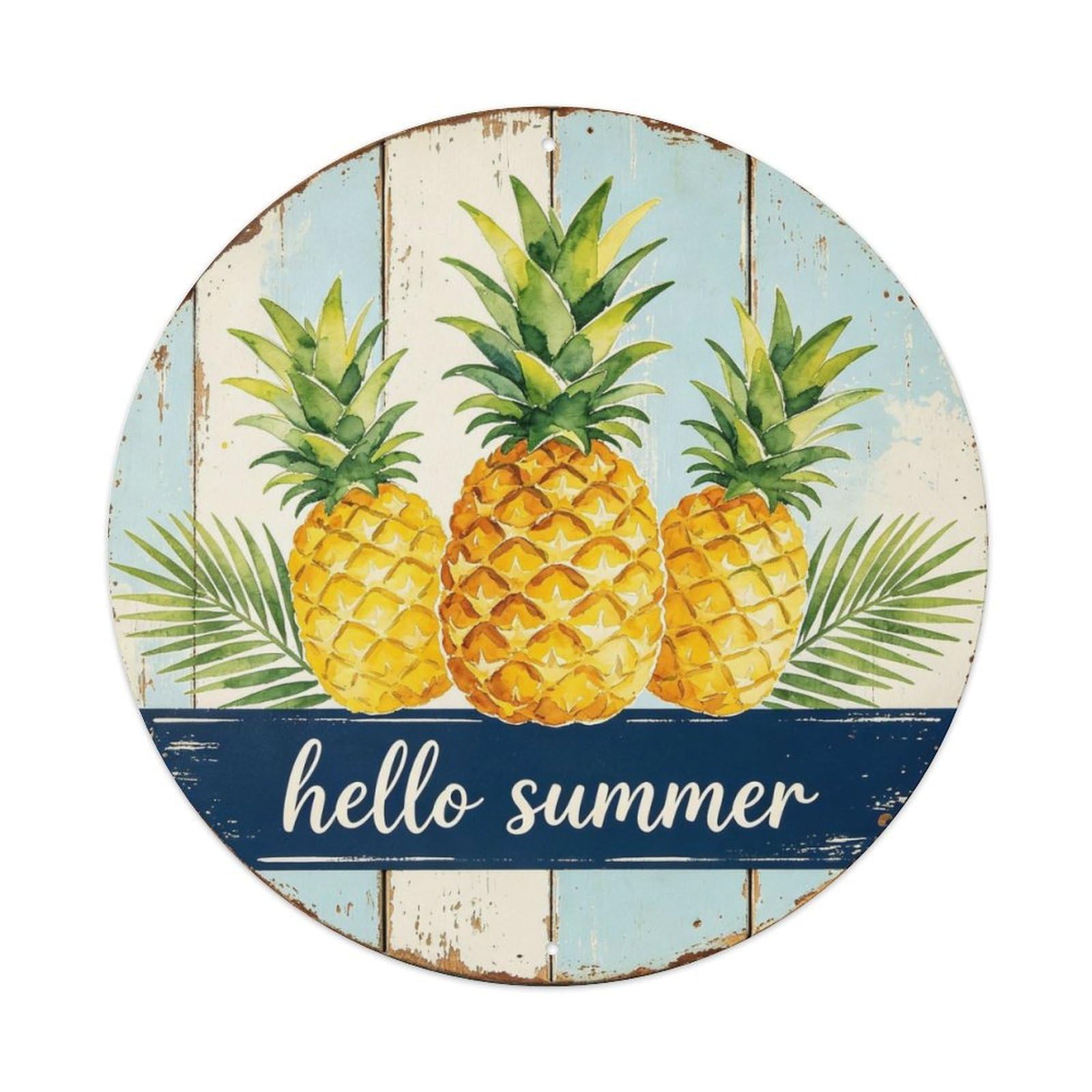 Hello Summer Metal Tin Sign Plaque