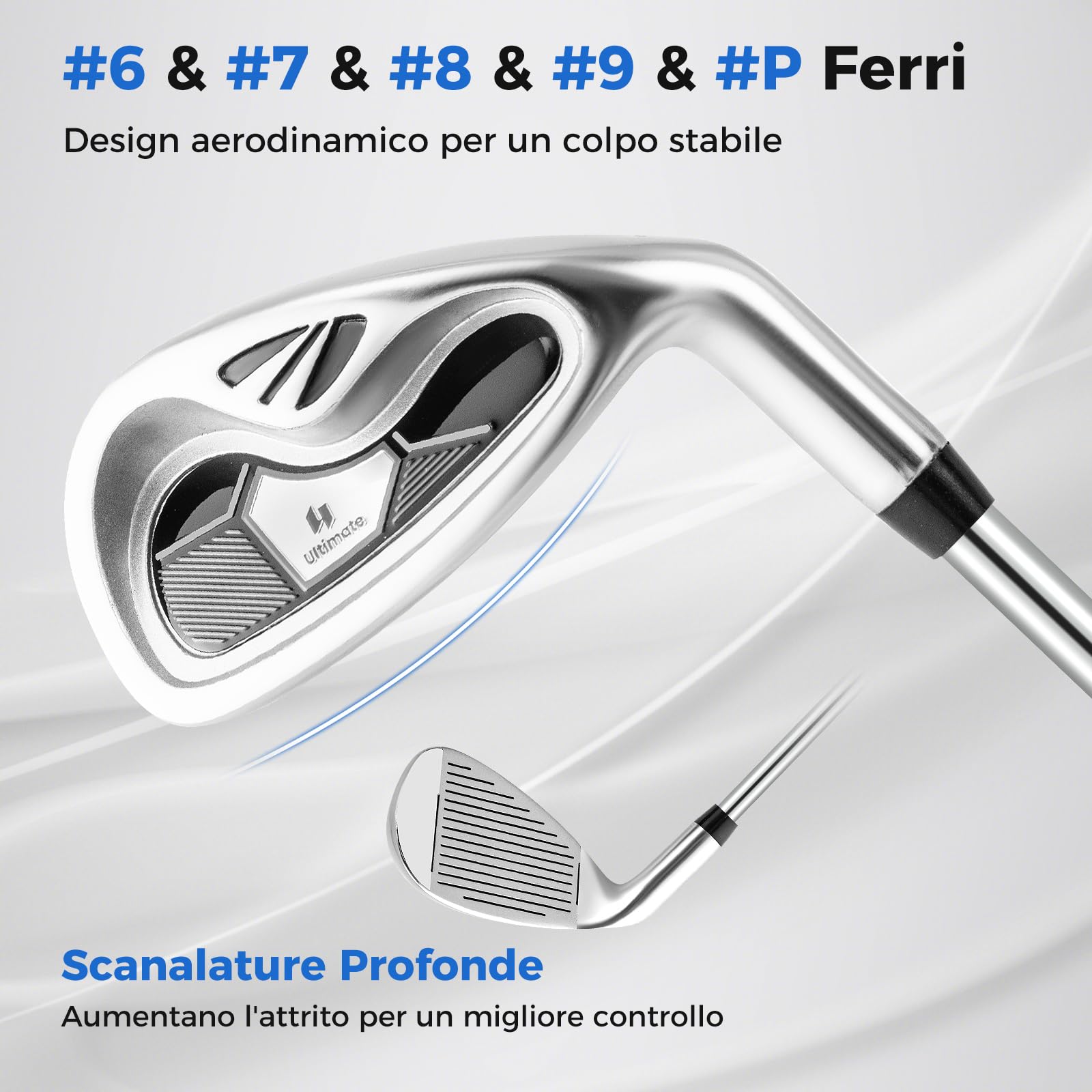 COSTWAY Set Completo di Mazze da Golf per Destri da Uomo, con Driver da 460 cc, Legno da Fairway 3, Ibrido 4, Ferri 6 7 8 9, P, Putter e Borsa per mazze da golf