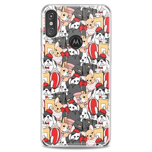 Cavka Funda de TPU compatible con Motorola Moto G9 G8 Plus G7 E20 P40 Z4 Edge 20 Hyper Silicone Impresión de Bulldog Francés, ligera, suave cachorro