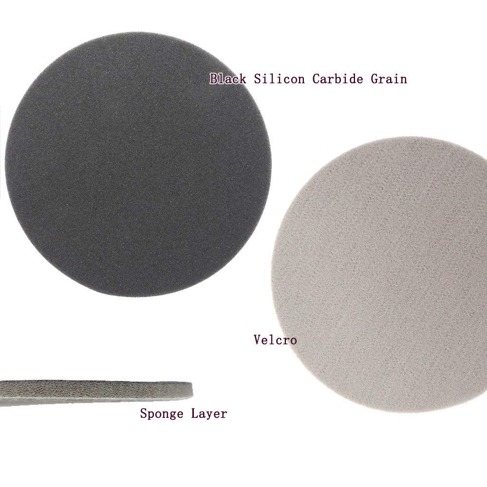 15 sztuk 6 Cal tarcza szlifierska z gąbką 150mm papier ścierny haczyk i pętla 300-3000 Grit do polerowania szkła samochodowego narzędzia ścierne, h, 1800,2000