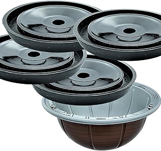 4 REUSABLE VERTUO COFFEE CAPSULE DISCS: Endless refillable reusable for VERTUO VERTUOLINE VERTUO NEXT capsules pods, lids, 4 DISC SET incl. Cutter & Scoop for SIZE 1.35/2.70/5.07/7.77/14.00 FL OZ