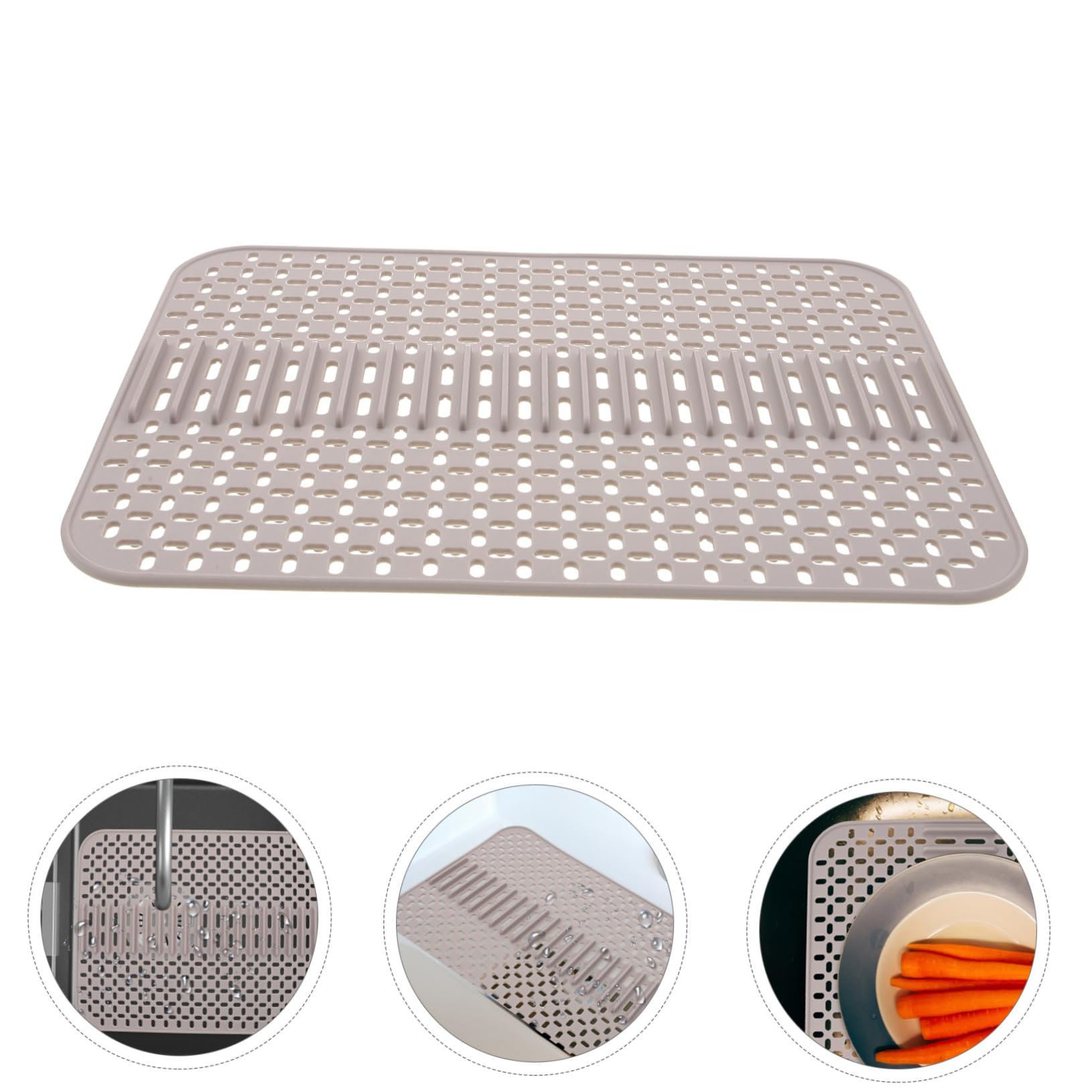 Angoily Tappetino per Lavello Protezione Antigraffio e Antiscivolo, in Silicone, Drenaggio Rapido, 100% Silicone, per Cucina e Tazze