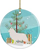 Vista 6 de Caroline's Treasures Adorno de cerámica con cola de perro pastor inglés antiguo para colgar en el árbol de Navidad, para el hogar, Navidad, fiestas
