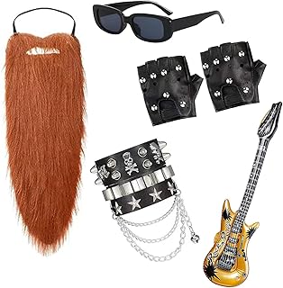 Uykiaco 5Pack 8090 Hip Hop Costume Kit, Rock Rapper Accessories, 20